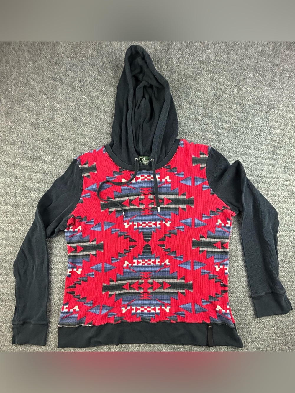 Lauren Ralph Lauren Active Aztec Thermal Hoodie Shirt size XL